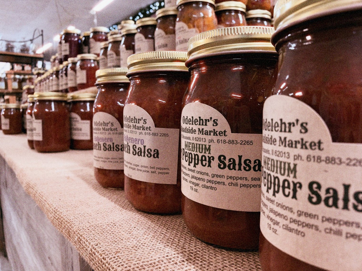 Fresh, homemade jars of various things.